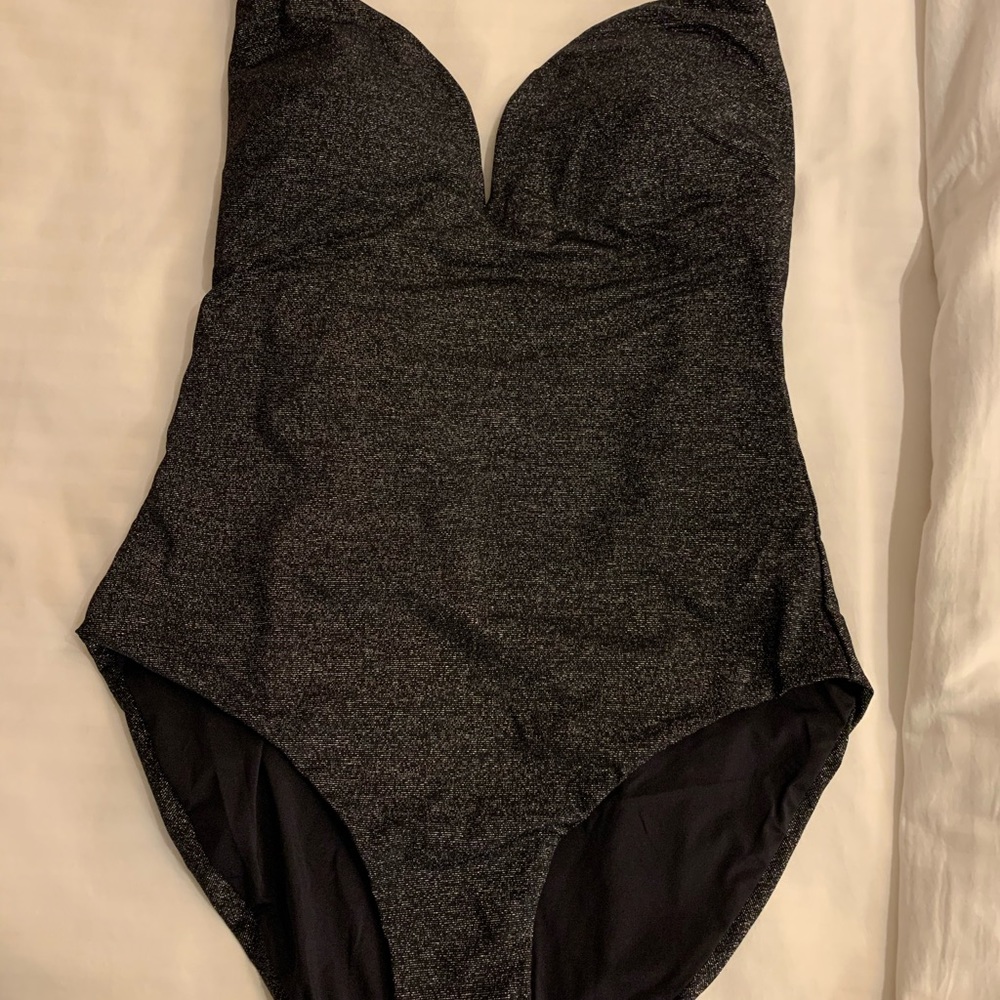 Gloria Metallic Black Swimsuit